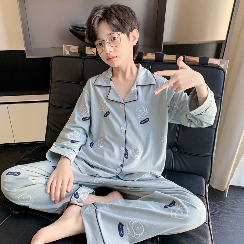 儿童睡衣男童春秋2024新款纯棉薄款长袖套装中大童男孩家居服秋季,童装/婴儿装/亲子装,家居服套装,淘宝优惠券,粉丝福利购,淘宝优惠卷