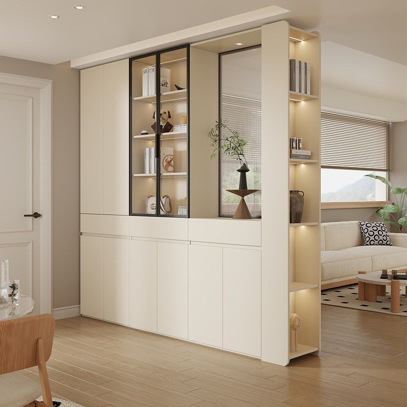 定制实木鞋柜收纳柜一体靠墙家用门口奶油风玻璃门大容量门厅柜子,住宅家具,鞋柜,淘宝优惠券,粉丝福利购,淘宝优惠卷