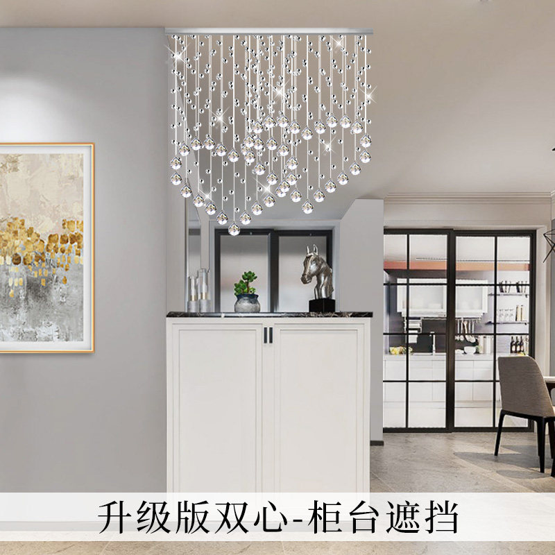 心形珠帘隔断帘客厅水晶帘欧式悬挂半挂过道帘子吊帘家用玄关窗帘