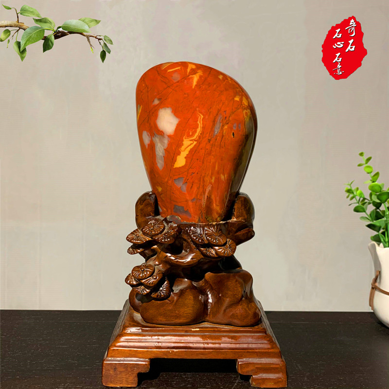 天然新疆三彩玉戈壁玛瑙七彩玉红碧玉原石奇石观赏石收藏送礼佳品