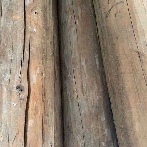 圆木木桩实木柱子木头四合院民宿杉木复古木条横条圆柱房梁旧木头