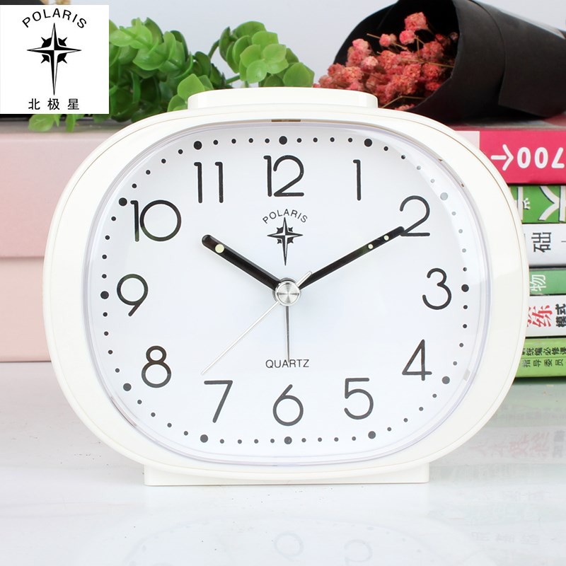 北极星学生用小闹钟静音个性儿童时钟闹铃卧室夜光简约床头电子表