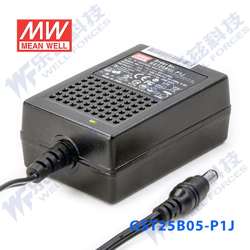 明纬电源适配器GST25B 25W工业05/07/09/12/15/18/24/28/48V -P1J