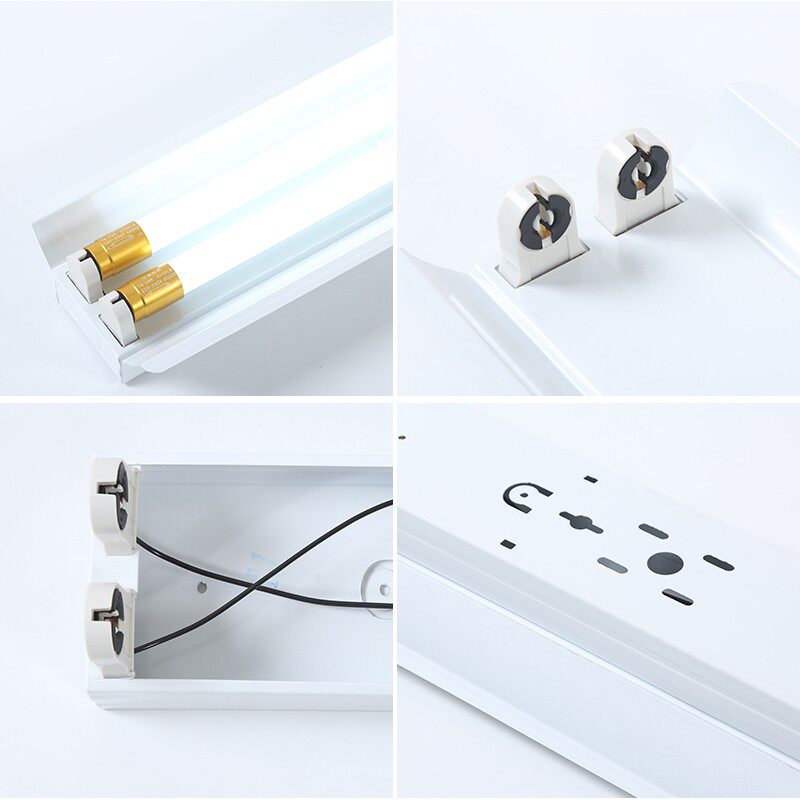 LED灯管支架T8底座1.2米双管36w 荧光灯地下室工厂车间日光灯全套