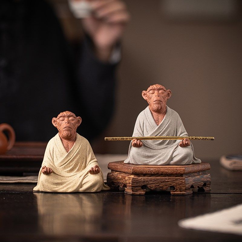 黑神话悟空摆件禅意陶瓷猴子雕像斗战胜佛茶桌桌面装饰品鱼缸造景,家居饰品,装饰摆件,淘宝优惠券,粉丝福利购,淘宝优惠卷