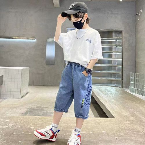童装男童牛仔短裤2024新款夏季薄款儿童七分裤中大童宽松过膝裤子