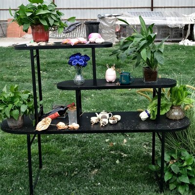 北欧风网红铁艺复古中古甜品台架子落地绿植置物架支持可定制