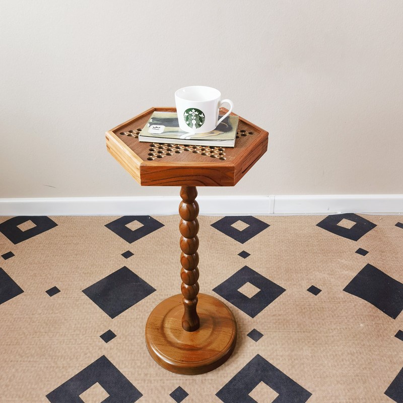 DIY趣味边几跳跳棋北欧实木边几客厅床头柜沙发茶几阳台法式圆几