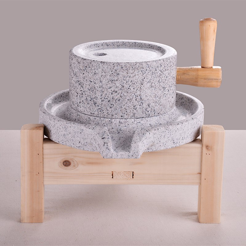 家用麻石小石磨天然石磨磨盘小型老式米麦面豆浆豆腐机手工肠粉机