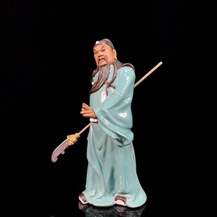 陶瓷关公摆件供奉神像武财神关二爷关羽办公室玄关装饰品乔迁开业