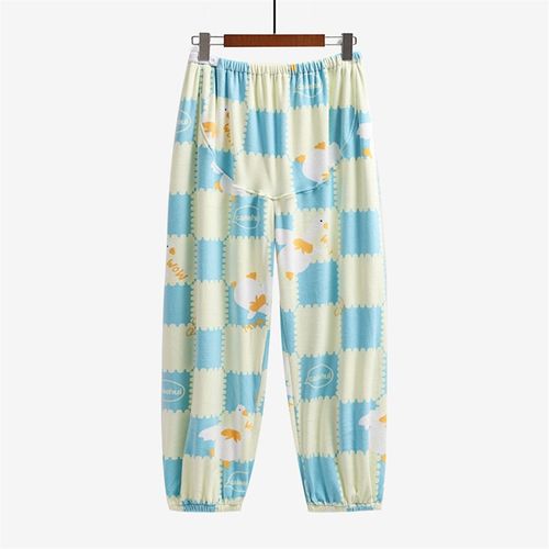 大码孕妇睡裤可调节海岛绒加绒秋冬长裤200斤宽松高腰托腹家居裤