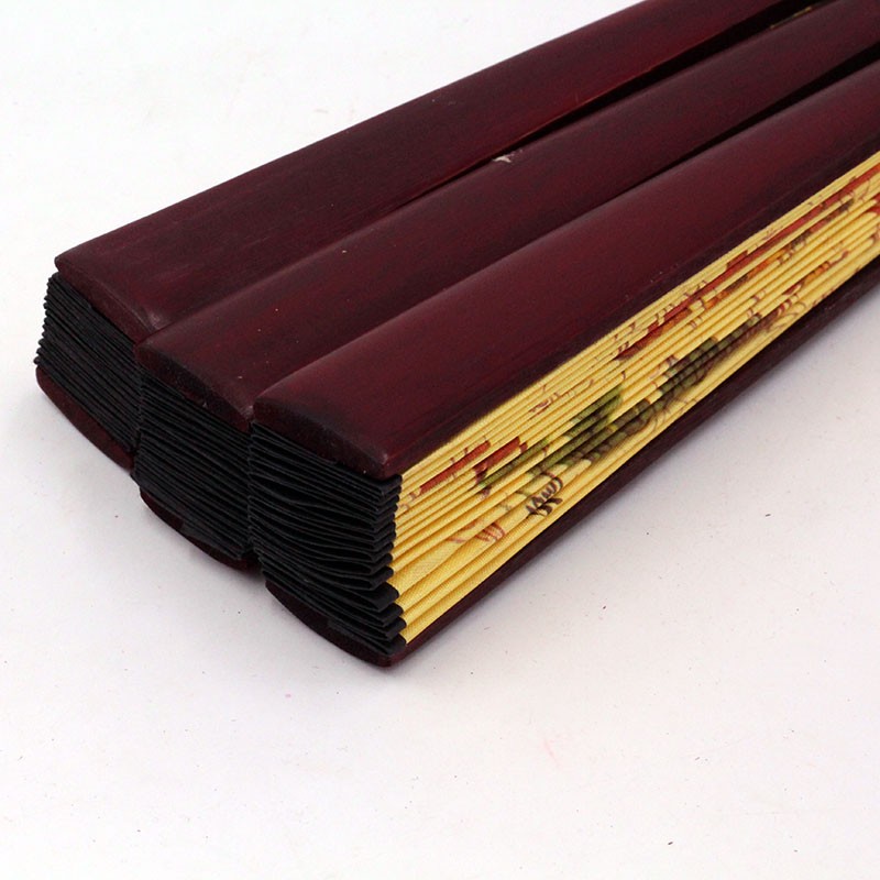 中国风男款折叠7寸印刷绢布扇子 夏季绢扇旅游竹木工艺品礼品包邮