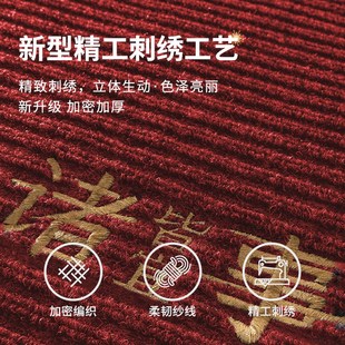 入户门地垫门口进门地毯门垫子家用红色大门门外条纹耐脏防滑玄关