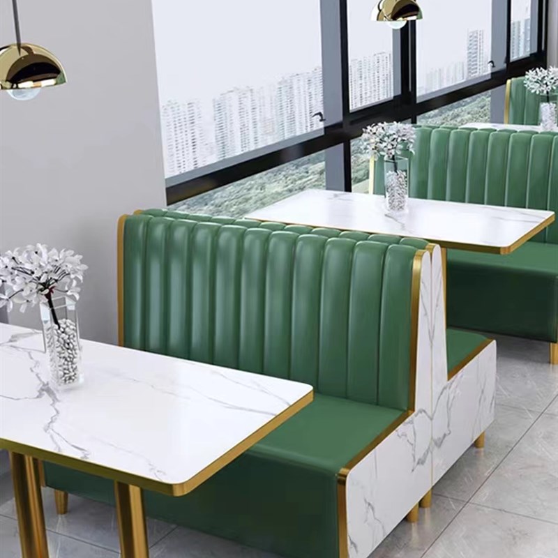 奶茶店桌椅组合简约网红甜品店咖啡厅卡座沙发小吃汉堡店餐饮家具