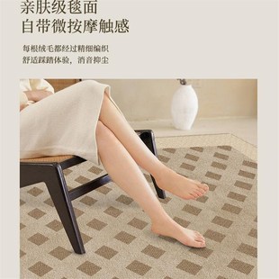 免洗 客厅地毯中古风高级复古沙发地垫茶几毯耐脏卧室床边垫毯新款