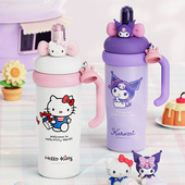 三丽鸥HelloKitty冰霸保温杯女士高颜值大容量车载便携吸管水杯子