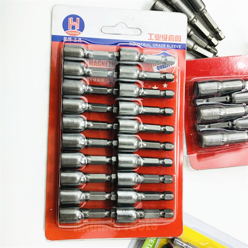 强磁钻尾螺丝套筒燕尾钉自攻螺丝套筒风批外六角8x65 9mm10mm12