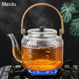 单壶家用茶具 玻璃茶壶煮茶壶提梁泡茶壶耐高温电陶炉烧水壶套装