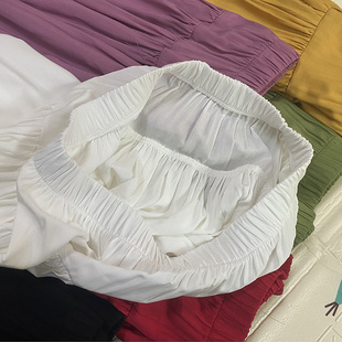 防静电多色半身裙 四季 绵绸显瘦大摆汉服打底裙 松紧腰蕾丝