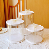 圆形蛋糕包装 10寸双层加高四六八十寸透明生日蛋糕盒子 盒4寸6寸8