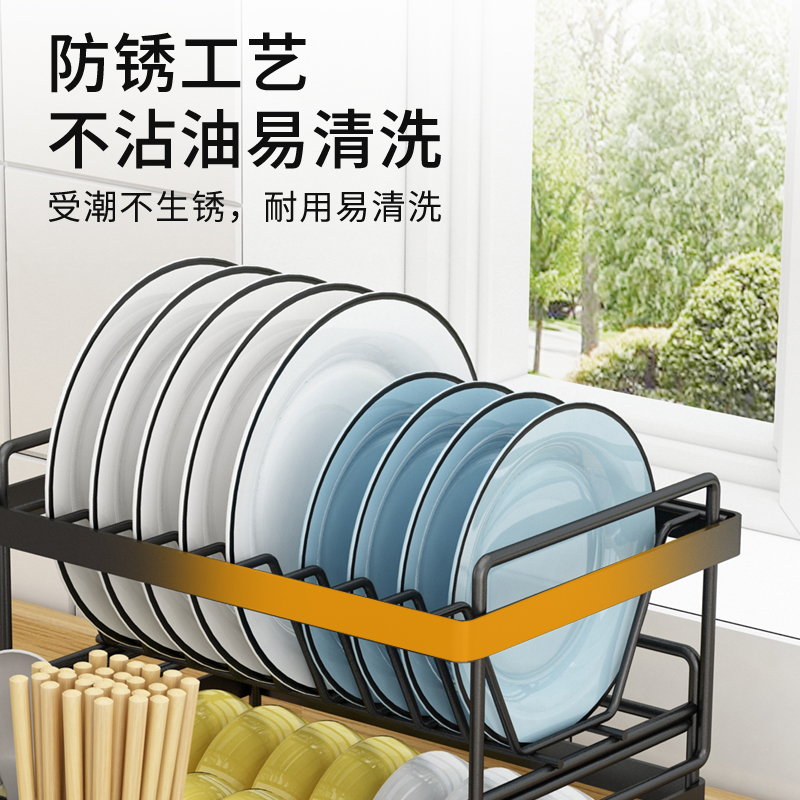 厨房置物架台面家用放碗晾碗架碗筷餐具滤水篮沥水架水槽收纳架