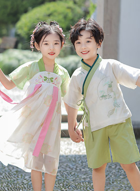 兄妹装夏装男女童儿童唐装汉服3岁4两件套宝宝中国风5表演服套装2