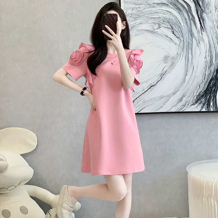 设计感法式小众休闲T恤连衣裙女2025夏季高级感气质洋气减龄裙子