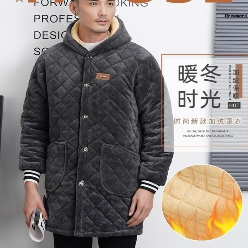 冬天外穿罩衣男新款冬季加绒加厚2024中长款连帽夹棉棉袄省服厂家,家庭/个人清洁工具,围裙,淘宝优惠券,粉丝福利购,淘宝优惠卷