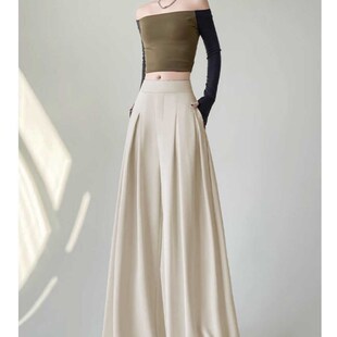 加长西装裤女高个子超长版宽松阔腿裤高腰休闲垂感拖地裙裤遮肉夏