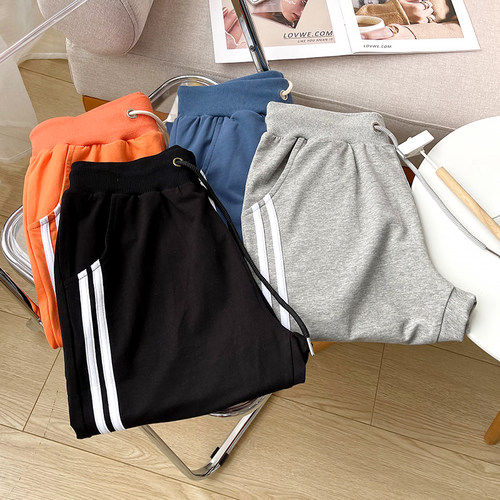 七分裤女宽松纯棉裤女夏季薄款2021大码休闲哈伦运动短裤马裤中裤