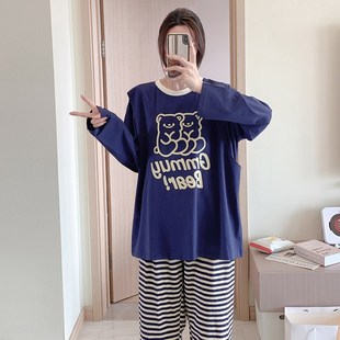 月子服春秋纯棉产后孕妇睡衣胖MM200斤怀孕期产妇喂奶哺乳家居冬