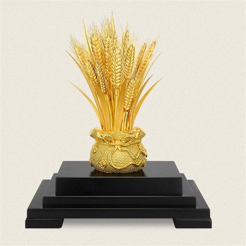 金箔麦穗大卖招财摆件乔迁礼物公司办公室桌面装饰品店铺开业送礼