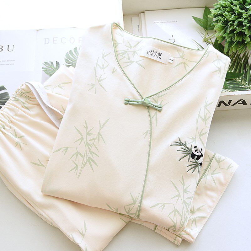 纯棉月子服春秋款怀孕期孕妇睡衣产后宽松吸汗坐月子服哺乳喂奶衣