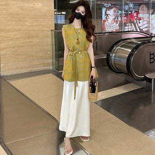 新中式高级感国风马甲上衣半身裙两件套女夏季新款时尚气质套装裙