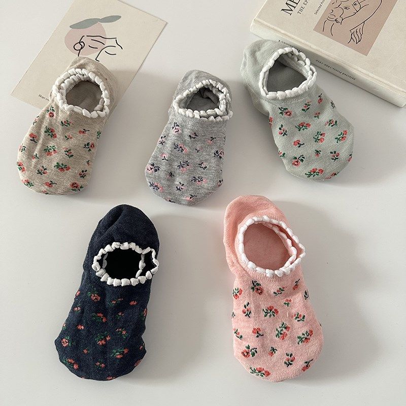 袜子女士学生可爱甜美花边碎花船袜夏季薄款防滑小清新隐形短袜春,女士内衣/男士内衣/家居服,船袜,淘宝优惠券,粉丝福利购,淘宝优惠卷