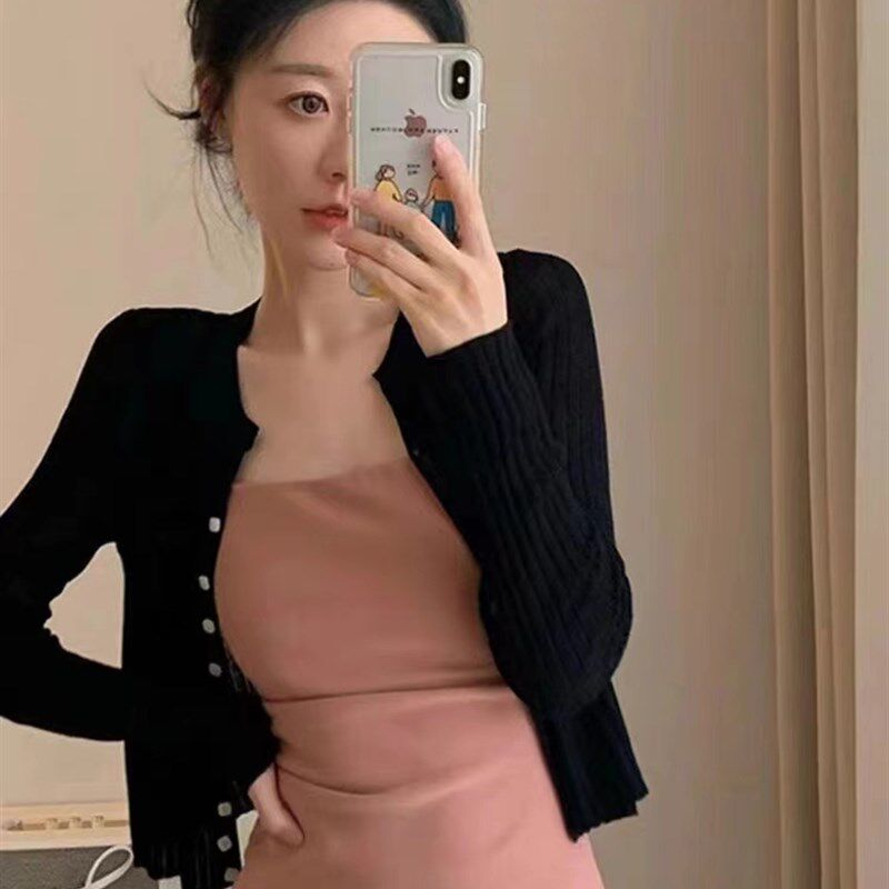 大码胖妹妹冰丝防晒针织开衫女春夏薄款外搭空调罩衫小披肩短外套