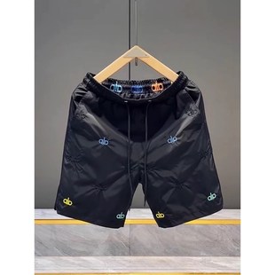 刺绣沙滩裤 男生夏季 子轻奢气质五分裤 欧货宽松潮牌直筒裤 休闲短裤