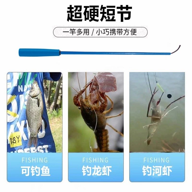 儿童小孩钓龙虾杆线工具钓鱼螃蟹河虾伸缩短节超硬竿抓小龙虾神器,户外/登山/野营/旅行用品,八工竿/虾竿等钓竿,淘宝优惠券,粉丝福利购,淘宝优惠卷