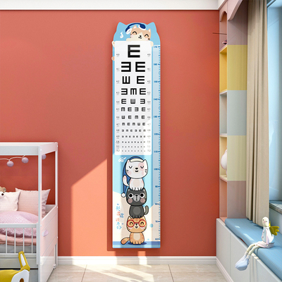 视力表墙面贴纸家用儿童房间布置宝宝卧室装饰品测量尺身高卡通画
