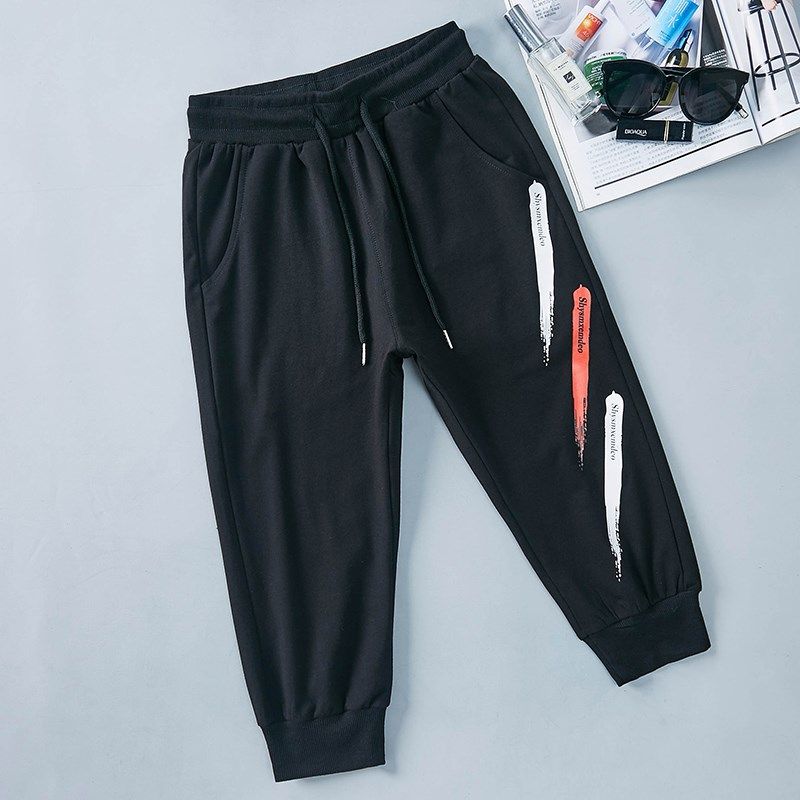 夏季薄款大码七分裤女200斤胖mm加肥加大码宽松显瘦哈伦运动女裤