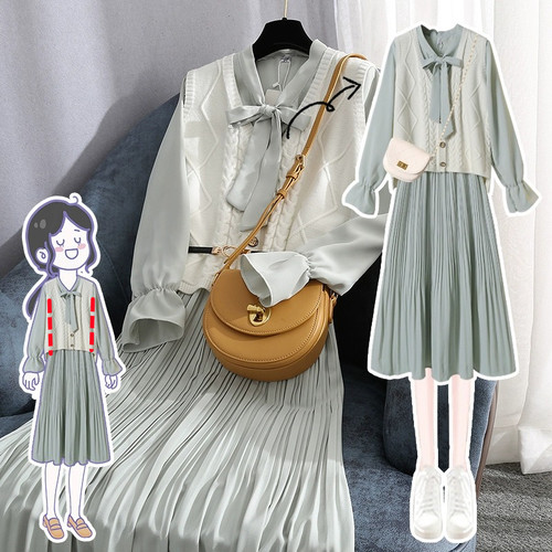 春秋季哺乳衣外出辣妈款产后哺乳衣服法式慵懒风哺乳洋装两件套