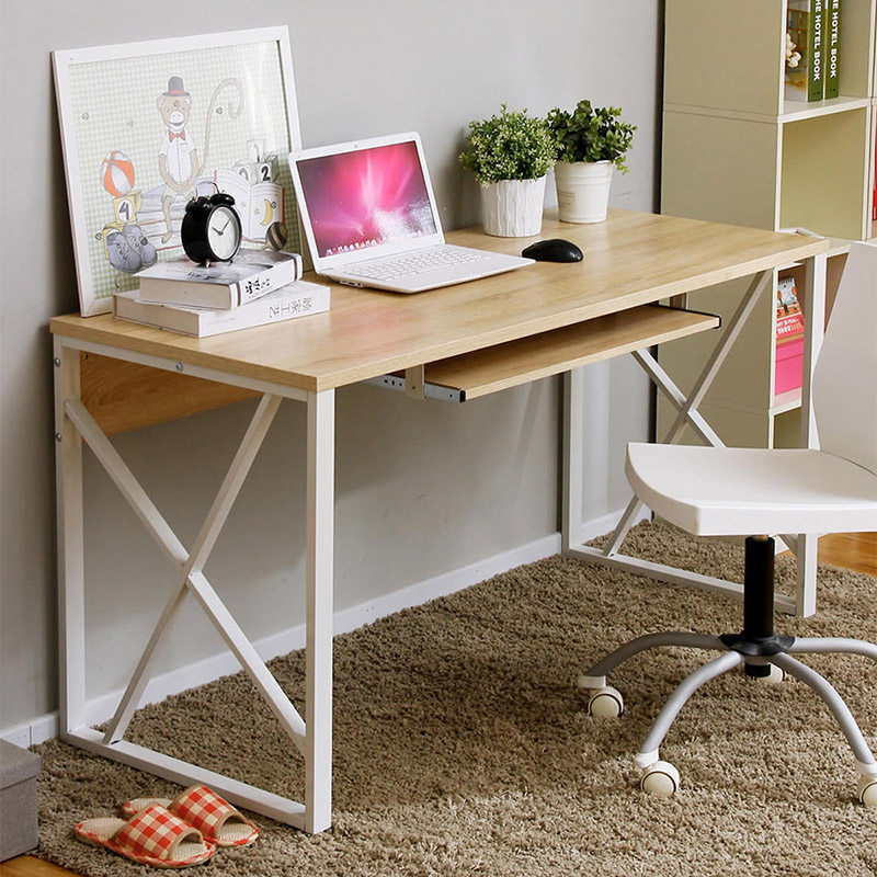 潮东潮西台式家用办公电脑桌带键盘托工作办公桌简约学生学习桌