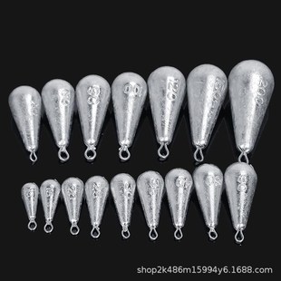 铁坠钓鱼专用足克水滴带环铅坠串钩铅坠柳叶铅坠海杆抛竿钓鱼铅坠
