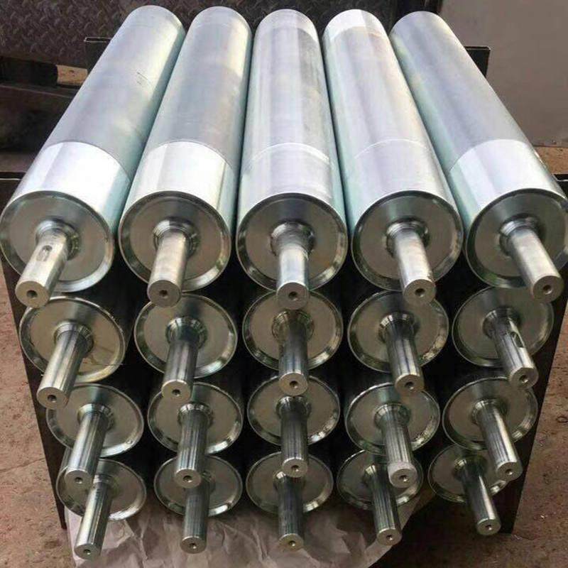 压花滚筒张紧主被动轮流水线包胶辊输送带不锈钢动力滚轴输送线机