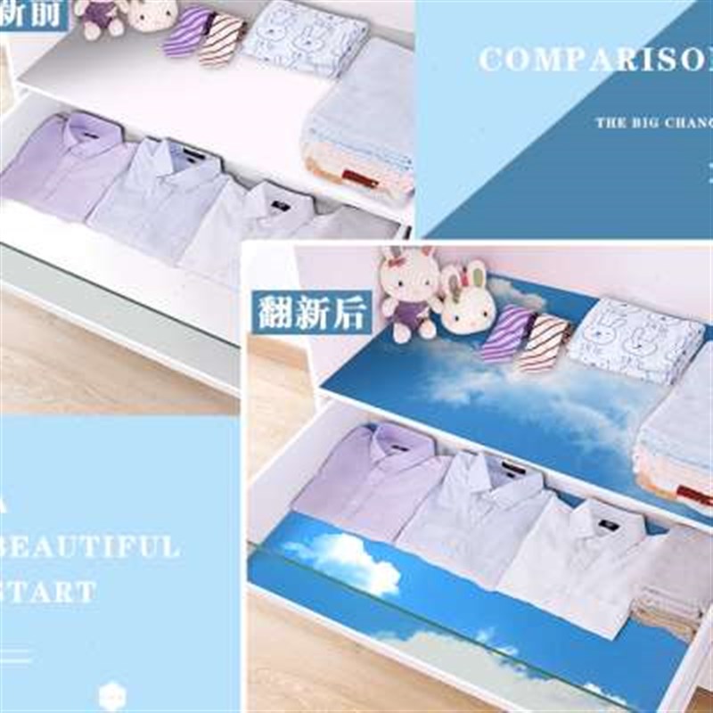 衣柜贴纸翻新自粘防潮抽屉垫厨房防水橱柜防霉铺柜子台面防尘墙纸