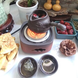 甘肃罐罐茶明火电炉电陶炉粗陶煮茶炉送高温玻璃粗陶竹节罐套装