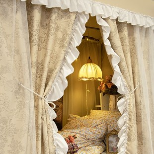 简单点学生宿舍上铺遮光布床帘u型轨道大学寝室下铺床围遮挡帘子