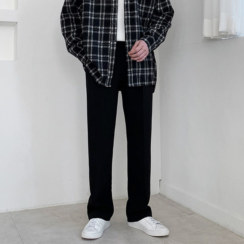 春夏款直筒长裤休闲男士西装裤宽松垂坠感九分阔腿裤十分拖地裤潮