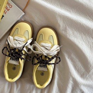 学生百搭休闲板鞋 路十三小众风鞋 2024新款 透气网面德训鞋 子女夏款
