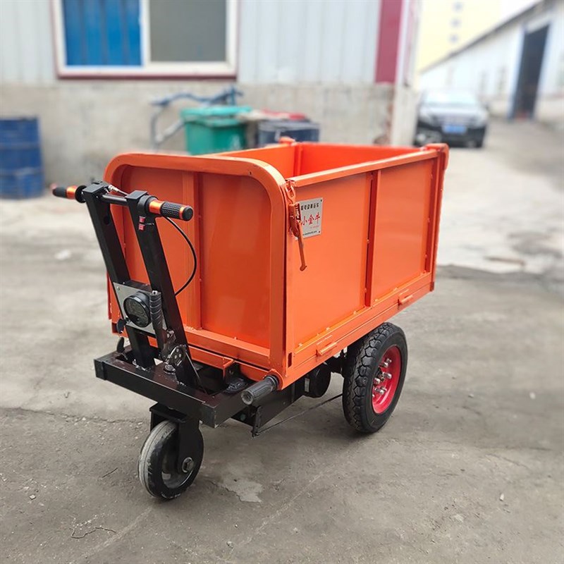 建筑工地电动灰斗车三轮拉砖平板小推车 小型自卸混凝砂浆运输